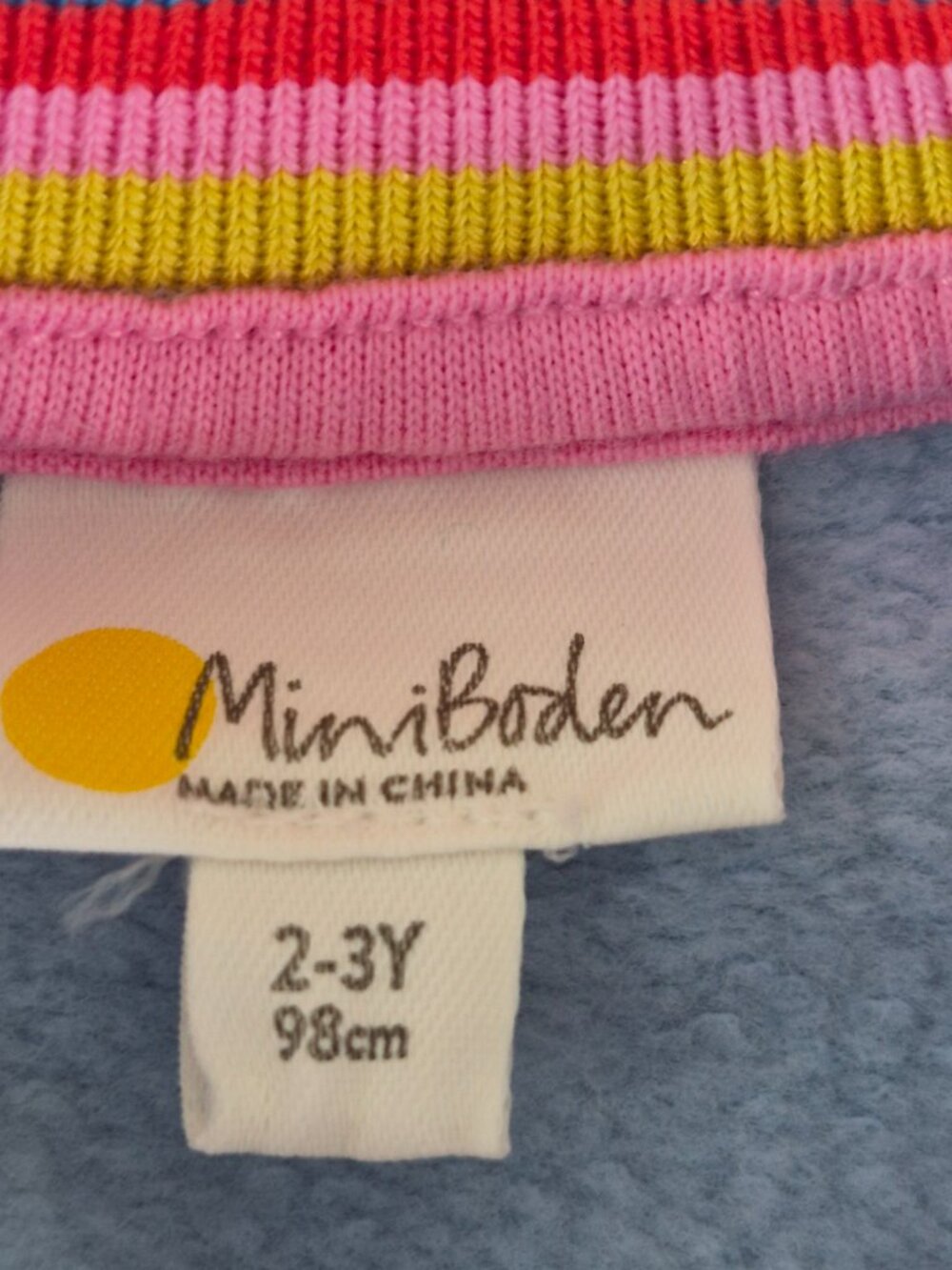 Mini Boden Girls 2-3Y Rainbow Pencil Applique Gray Long Sleeve Dress 98cm - Picture 3 of 7